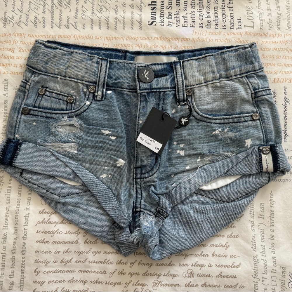 One Teaspoon kids denim shorts size 8/9